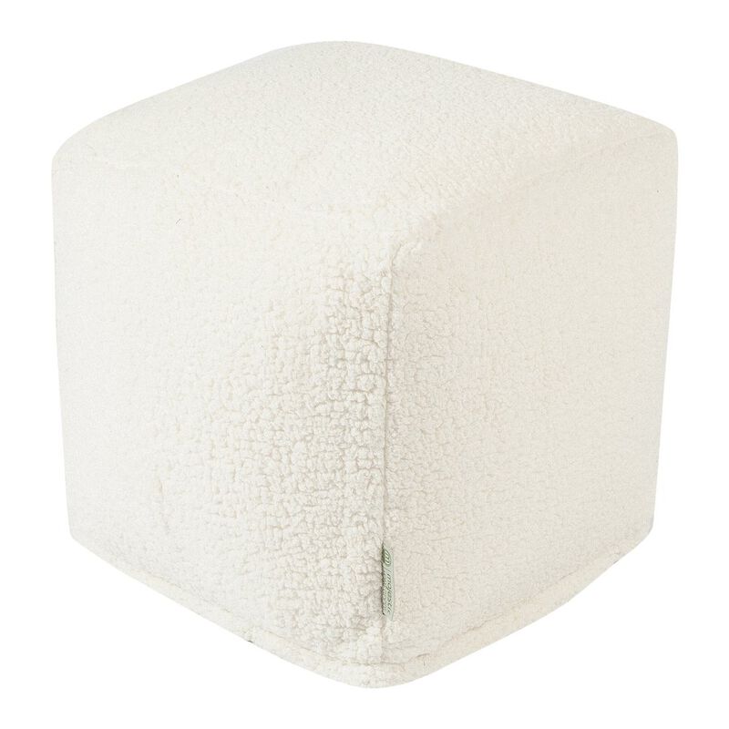Majestic Home Goods Cube Pouf Sherpa Cream