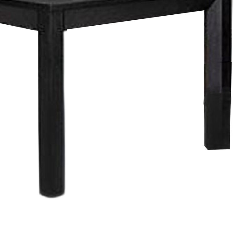 Kizie Dining Table, 94-118 Inch Extendable, Weathered Black Rubberwood - Benzara