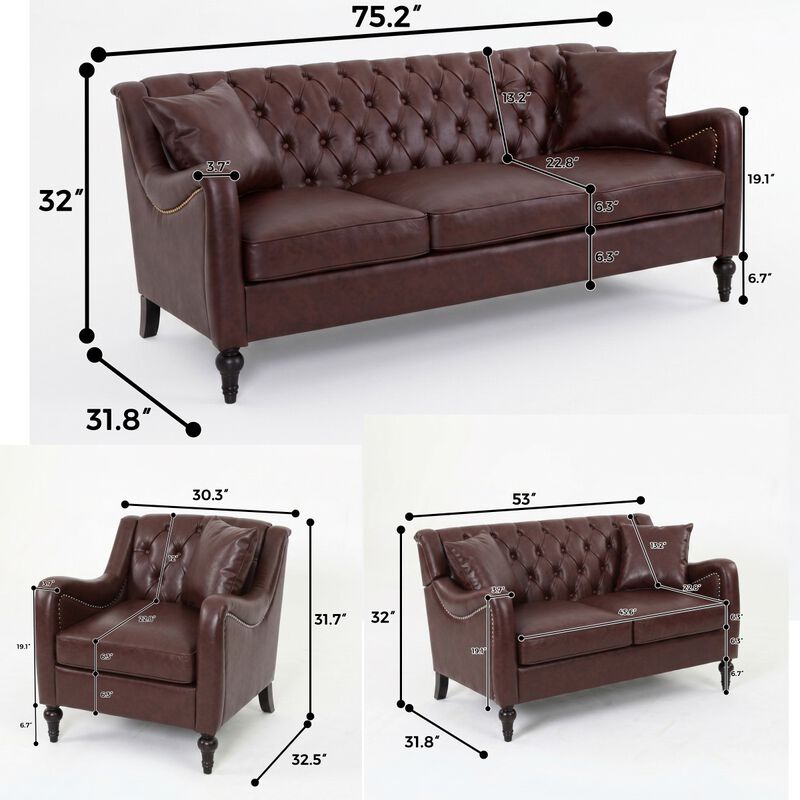 Rislot PU Leather Sofa Set image number 9