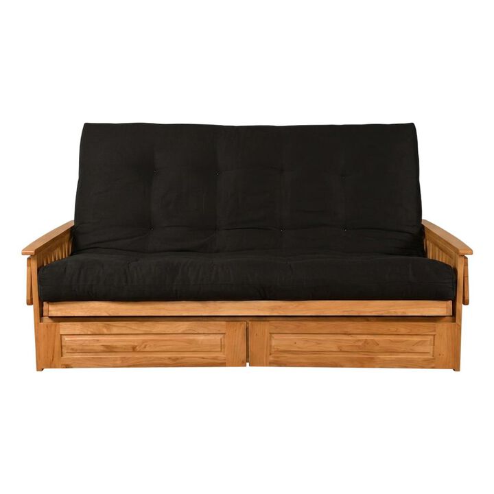 KODIAK Phoenix Frame Queen-Butternut Finish-Mattress-Storage Drawers