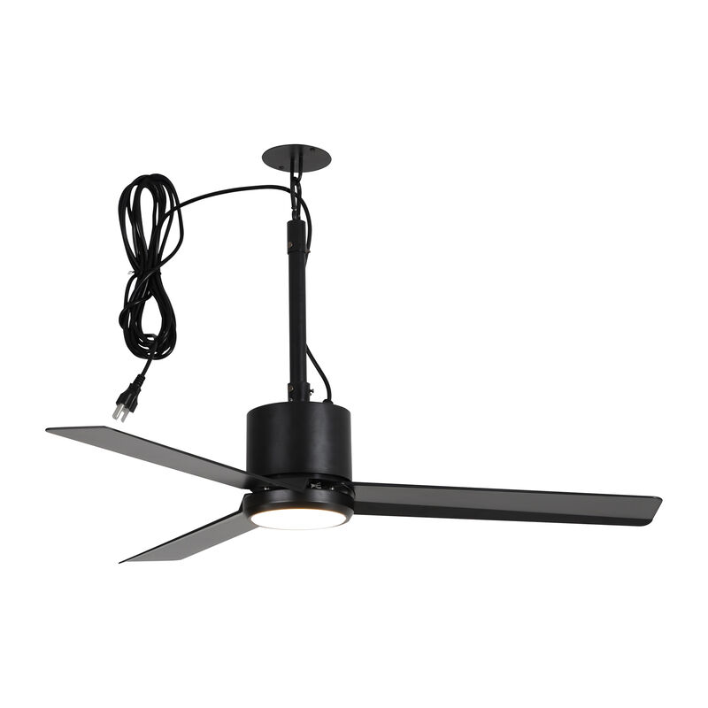 42" Modern Black Waterproof Wet Outdoor Gazebo Hook Ceiling Fan with Light and Plug in