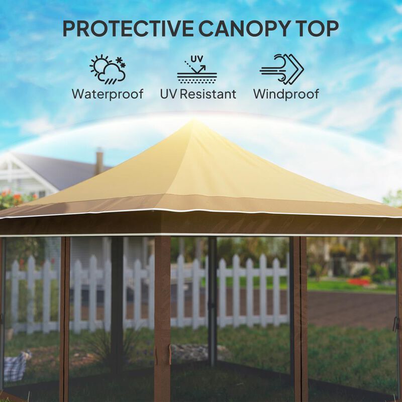 Hivvago 12x12 Pop Up Canopy Tent with Mesh image number 5