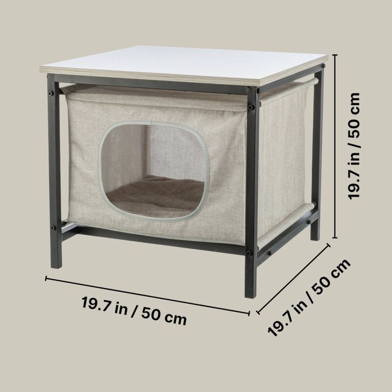 TRIXIE Emmie Indoor Cat Condo, Cat Bed Side Table, Cat Hideaway Cave with Cozy Cushion image number 3