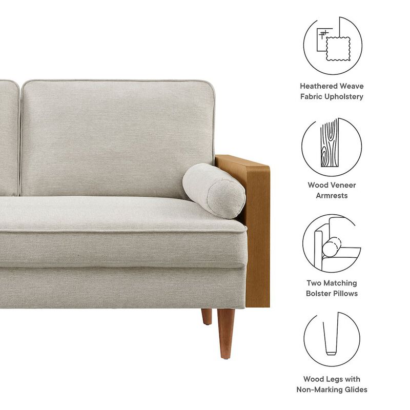 Kellan Heathered Weave Fabric Loveseat image number 1