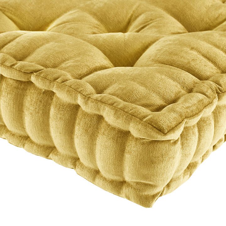 Gracie Mills Elara Textured Poly Chenille Square Floor Pillow Cushion