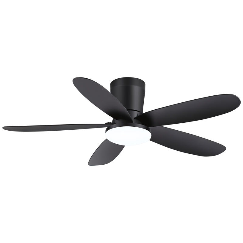 Breezary 42" Flush Mount LED Ceiling Fan with Light, 5 Blade , 6 Speed , Reversible, Quiet Low Profile Fan image number 0