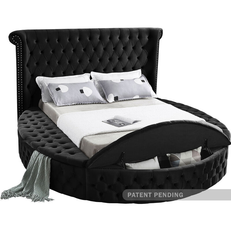 Meridian Furniture Luxus Black Velvet Queen Bed
