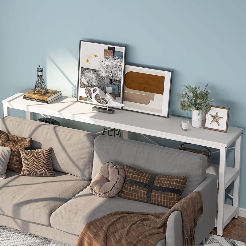 Tribesigns Classic 3-Tier Wood Console Table with Metal Frame image number 2