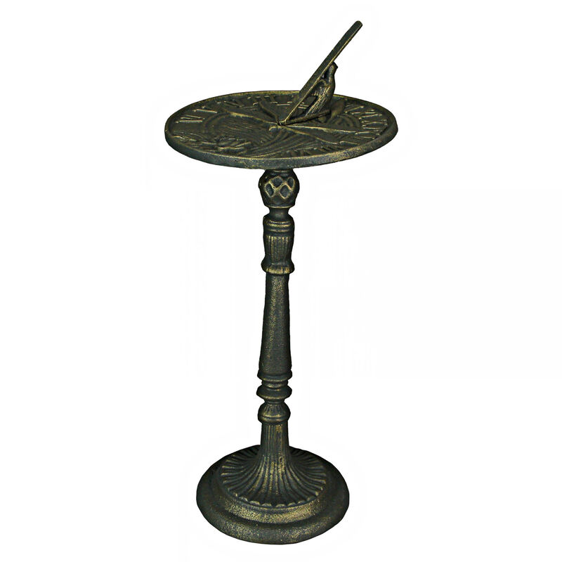 21 Inch Cast Iron Verdigris Dragonfly Sundial Outdoor Home Garden Decor Yard Art image number 1
