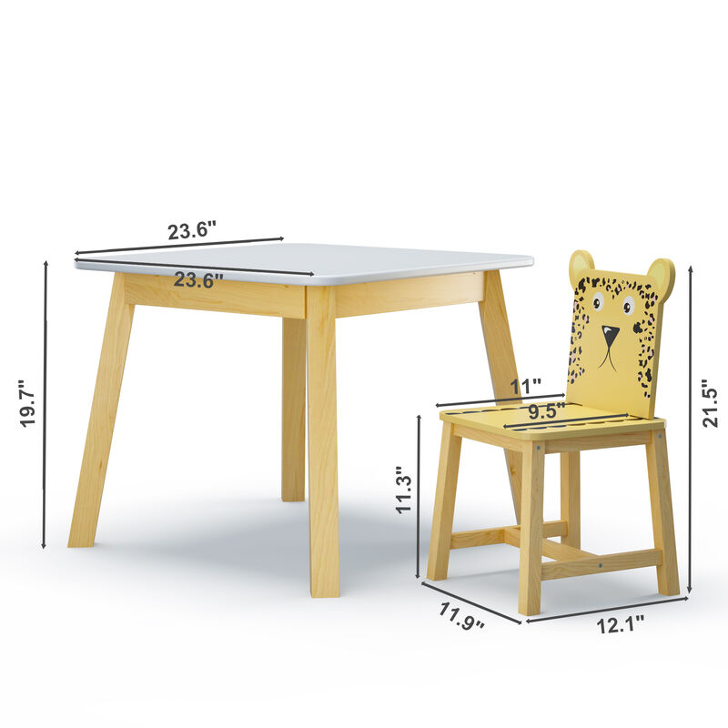 Wooden Kids Table with 4 Chairs &ndash; Perfect for Playroom & Learning