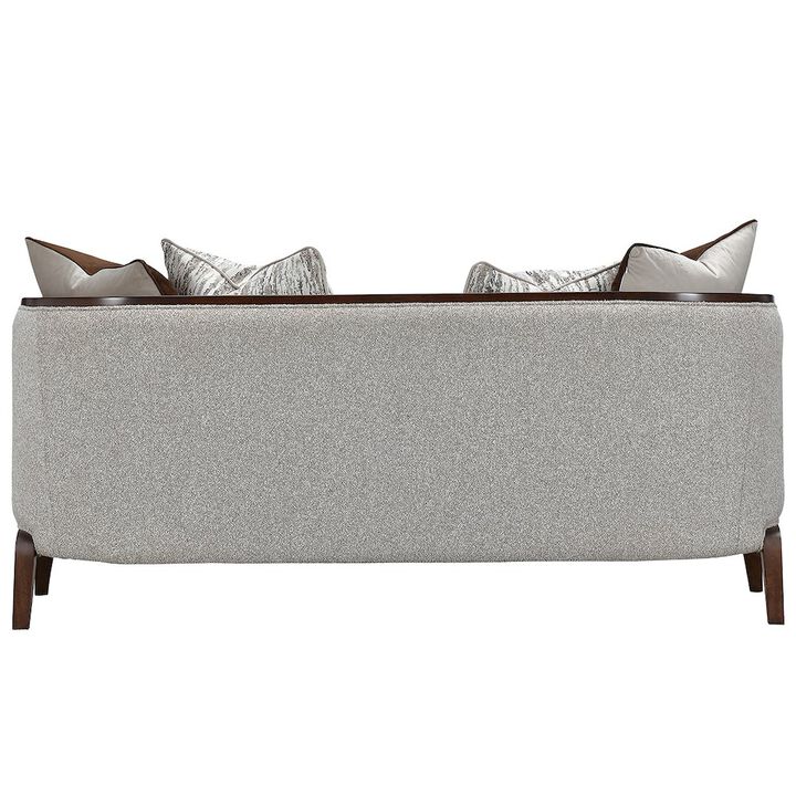 Michael Amini Houston Loveseat - Pebble/Walnut