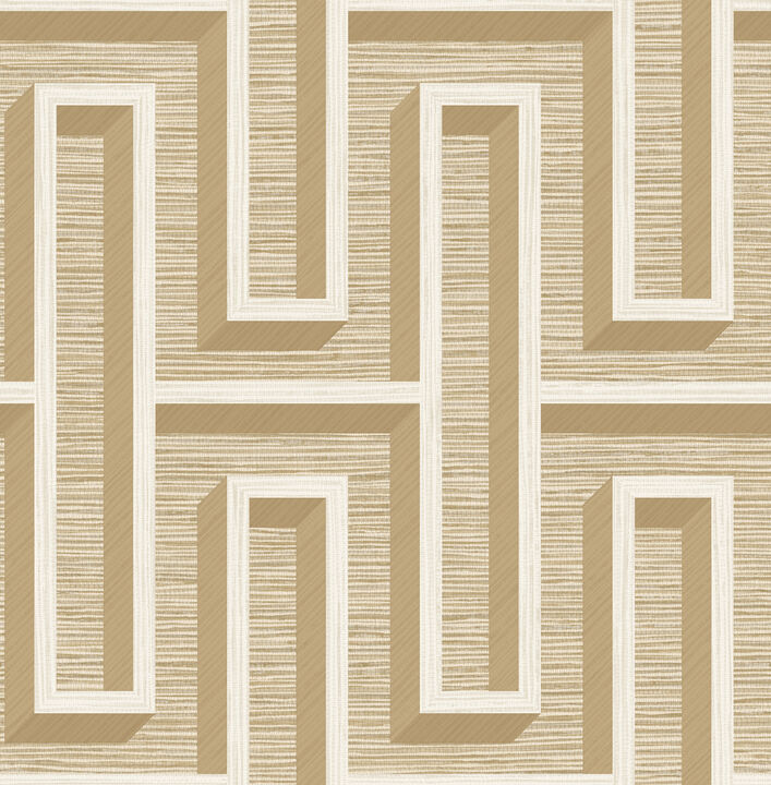 Henley Wheat Geometric Grasscloth Wallpaper