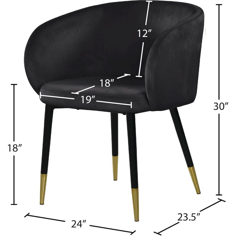 Meridian Furniture Louise Black Velvet Dining Chair