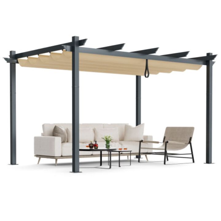 Outdoor Aluminum Retractable Pergola Canopy Shelter