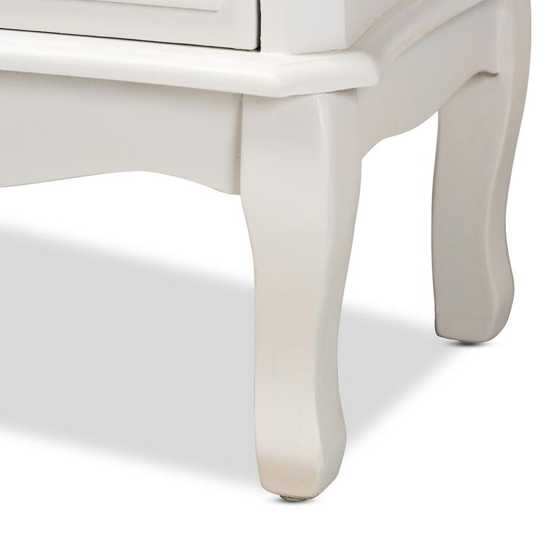 Baxton Studio Country Provincial White-Finished 3-Drawer Wood Storage Cabinet