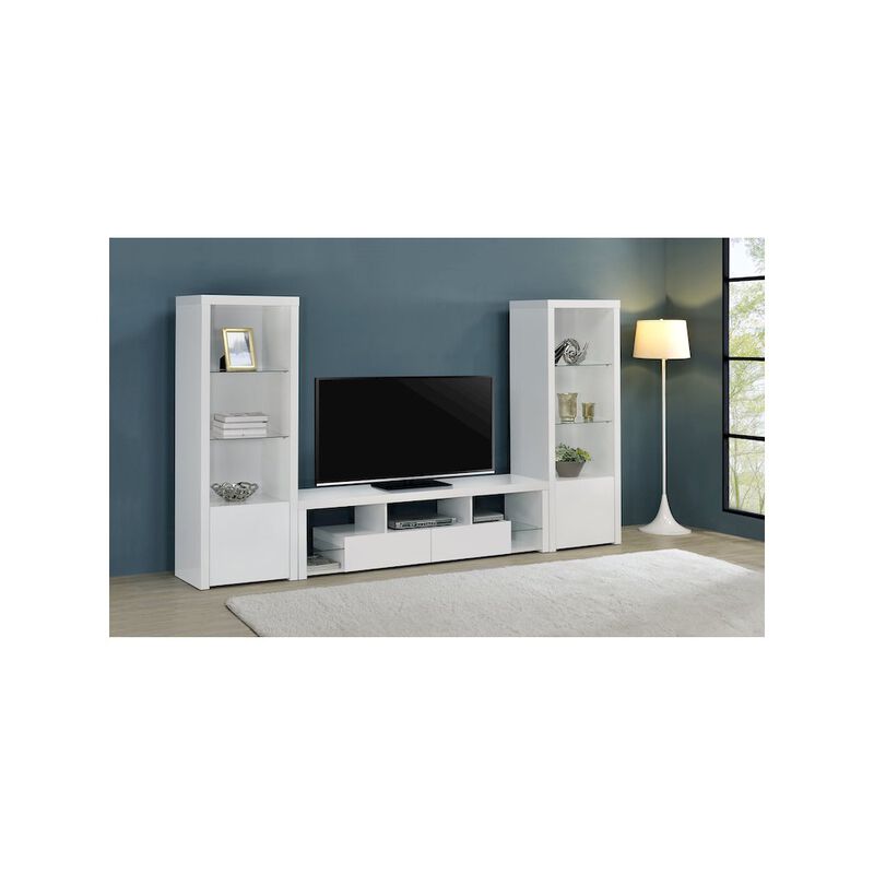 Coaster Co. of America Jude 3-piece 71 TV Entertainment Center White High Gloss