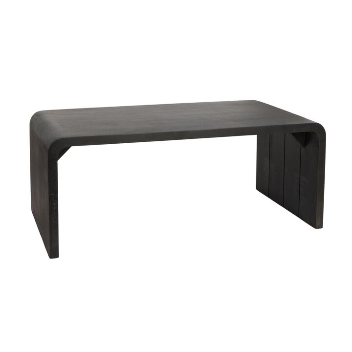Modern Waterfall Edge Mango Wood Coffee Table, Black