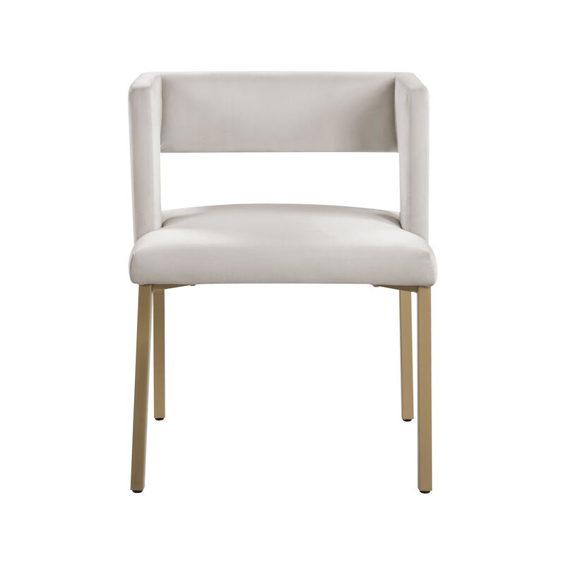 Meridian Furniture Caleb Cream Velvet Dining Chair, Set of 2