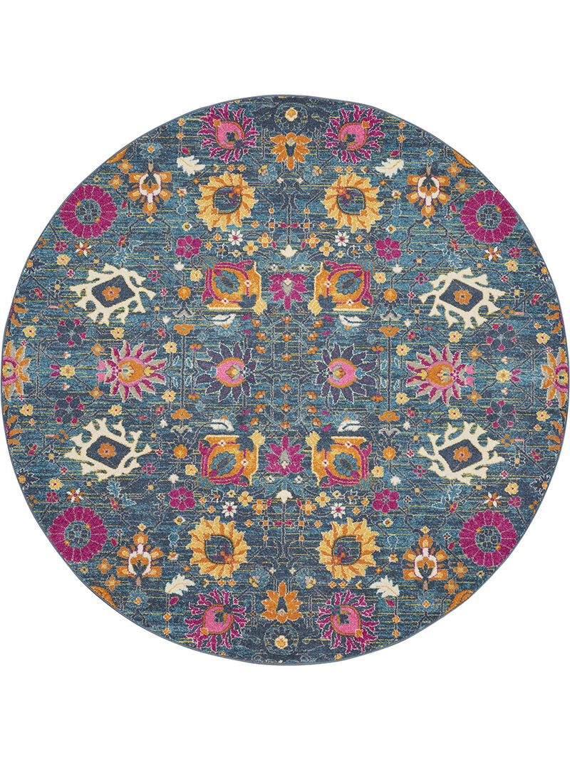 Passion PSN01 Denim 8' x Round Rug