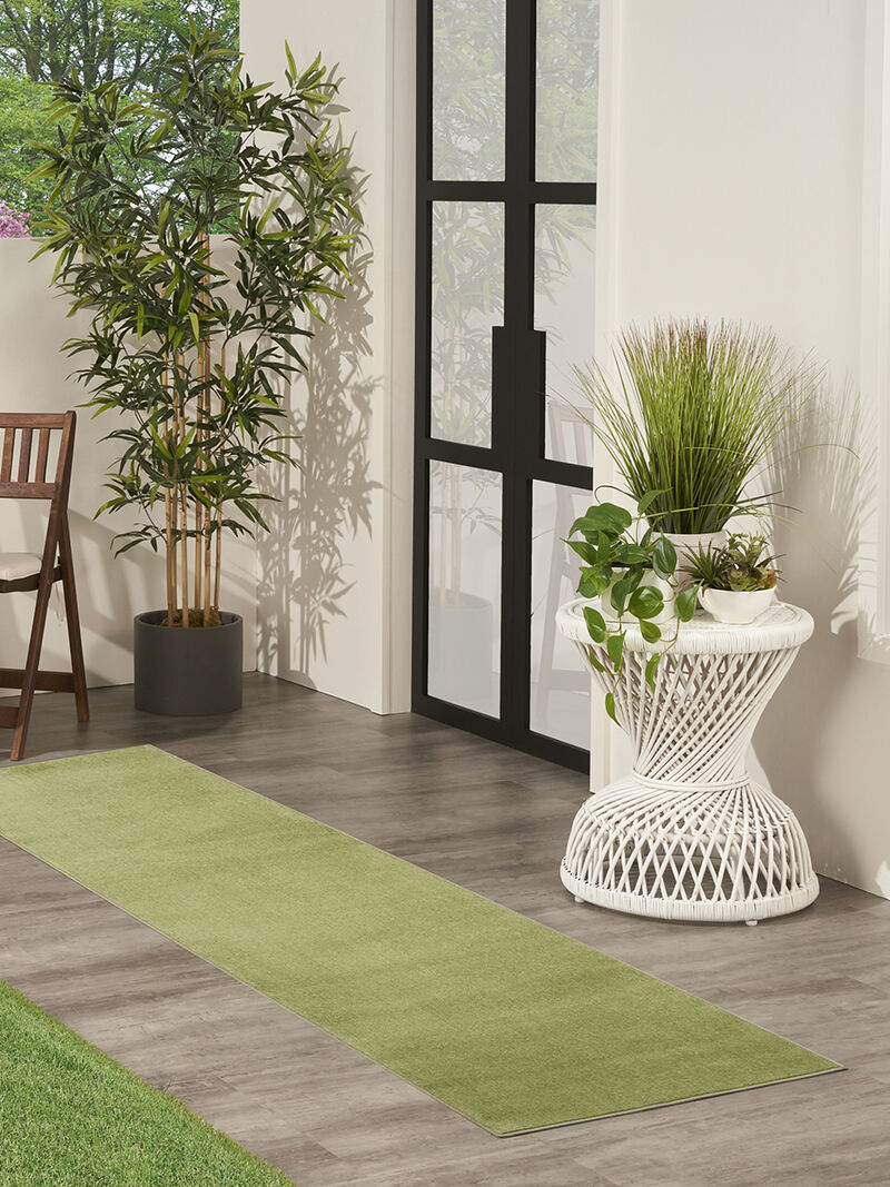 Nourison Essentials NRE01 Green 2'2" x 12' Rug image number 1