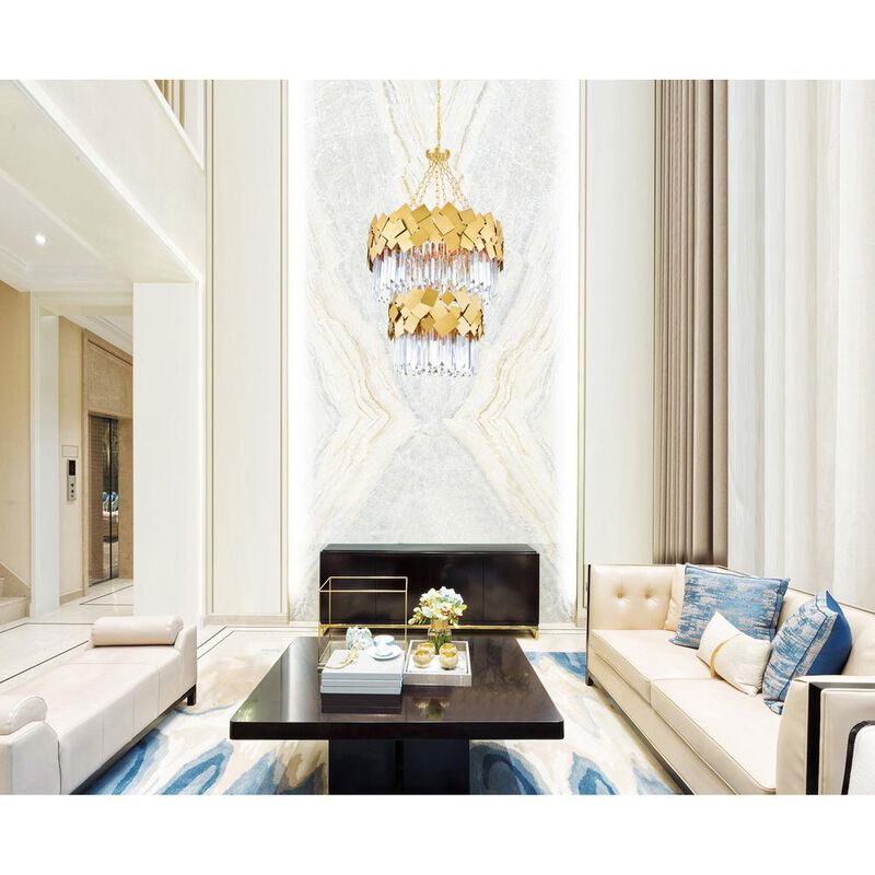 CWI Lighting Panache 10 Light Down Chandelier With Medallion Gold Finish