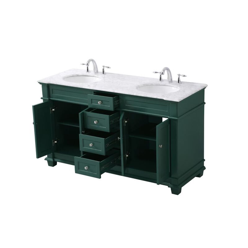 Elegant Kitchen and Bath 60 inch double bathroom vanity set in black