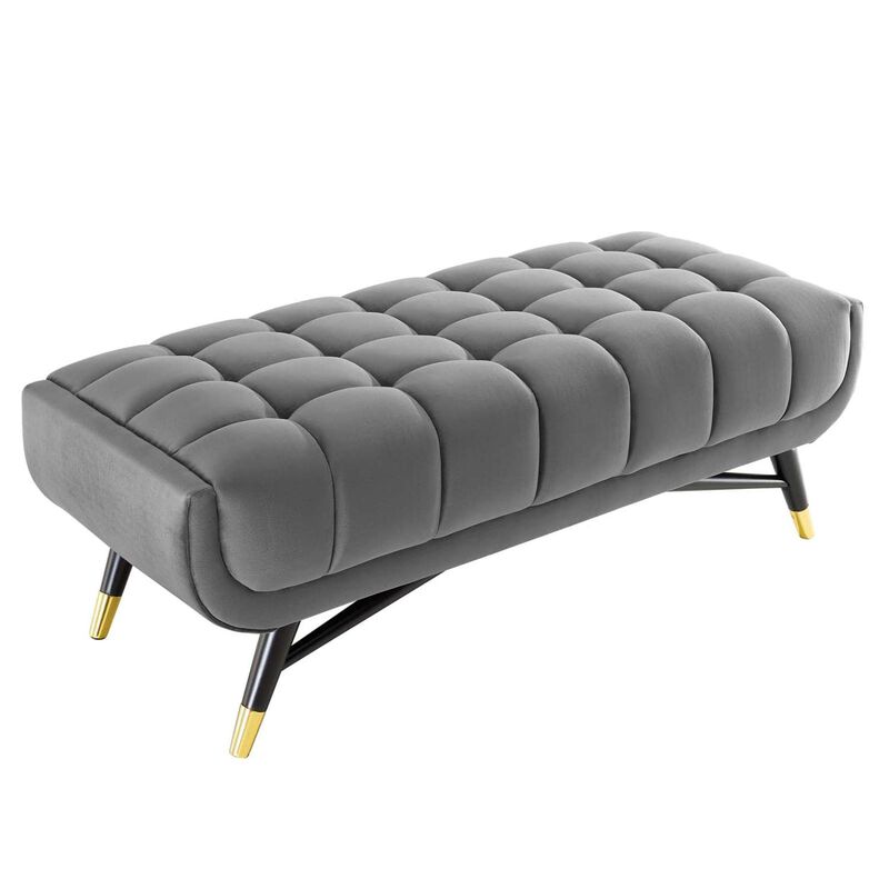 Modway Adept 47.5" Performance Velvet Bench in Gray image number 3
