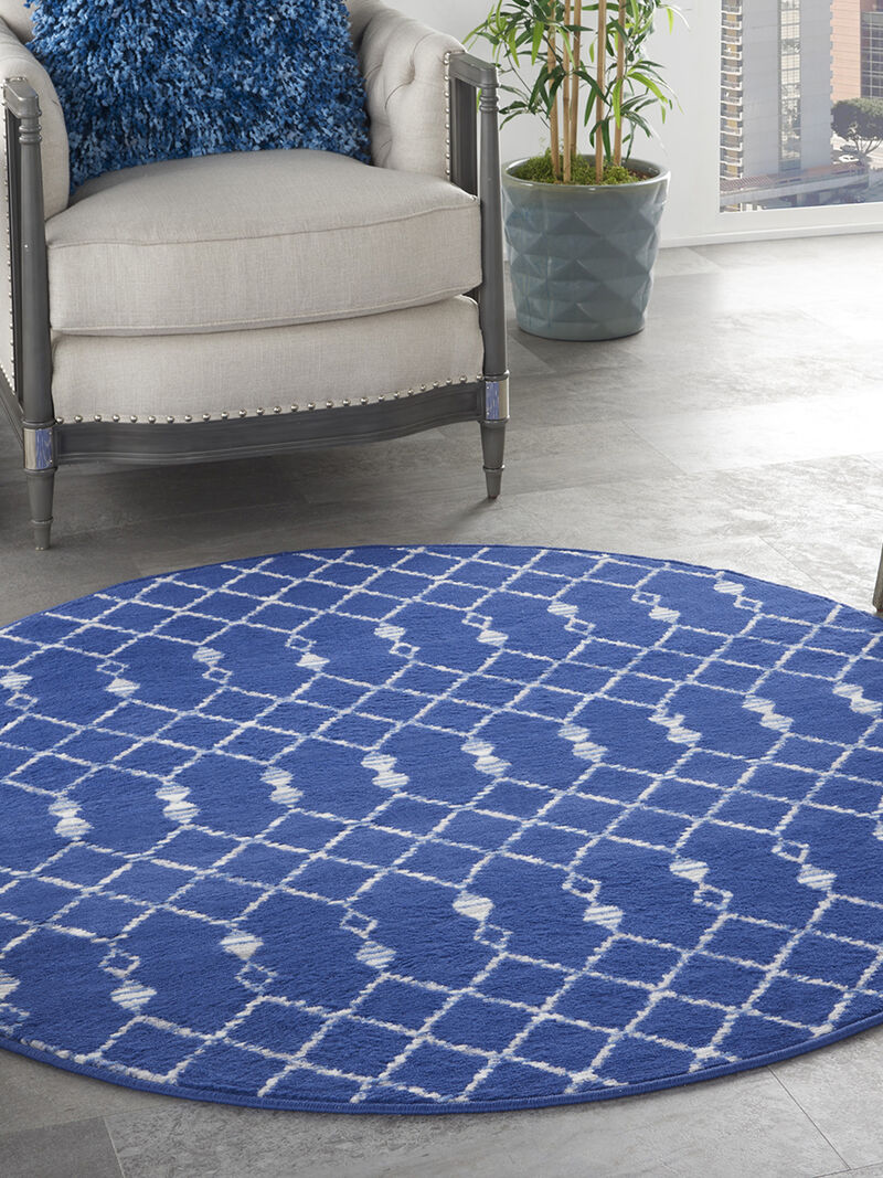 Whimsicle WHS02 Navy 5' x Round Rug