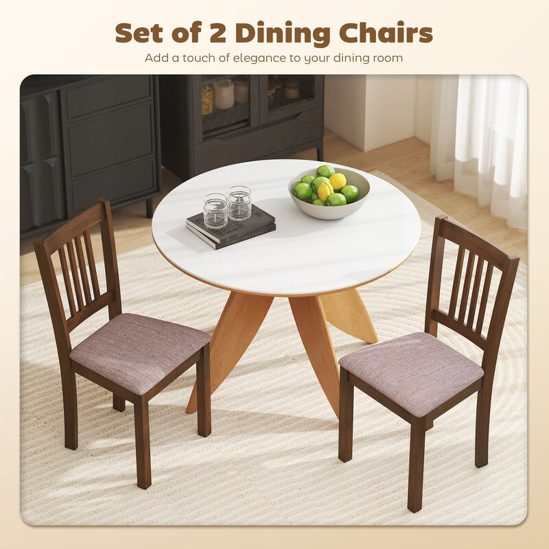 Hivvago Kitchen Chairs Set of 2 with Rubberwood Legs image number 3