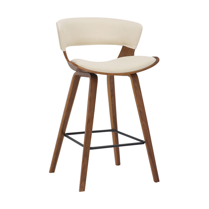 Jagger Modern  Wood and Faux Leather Counter Height Barstool image number 1