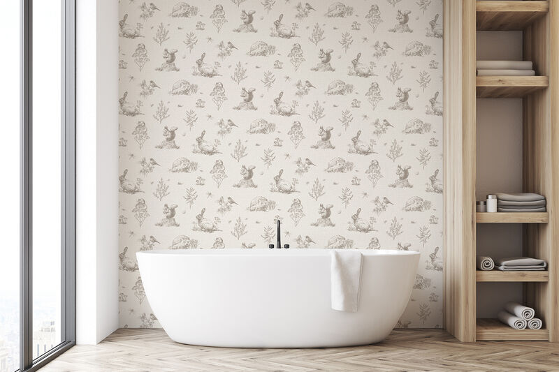 Clawford Beige Meadow Friends Wallpaper image number 3