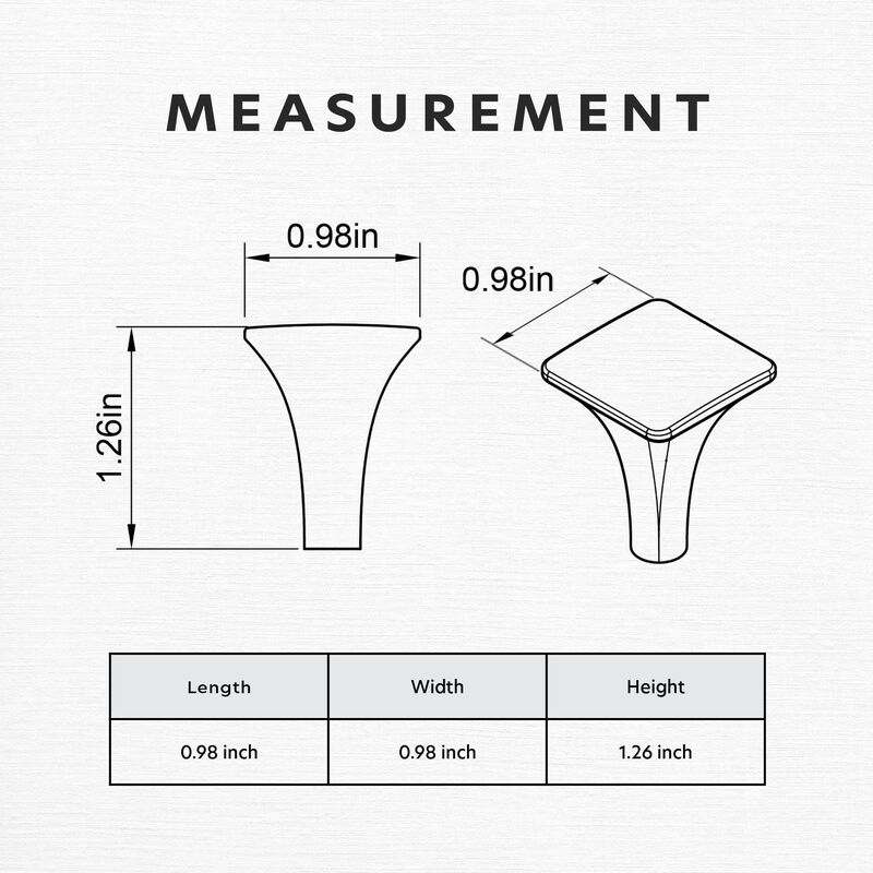 Hestia Hardware 10 Pack Modern Flat Square Cabinet Knobs image number 2