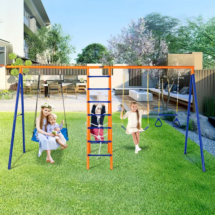 Swing Sets for Backyard 6 in 1 Swing Set Capacity Metal Swingset