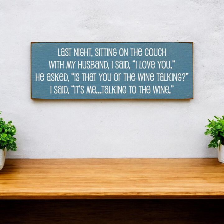 Humorous Wine Quote Wood Sign, Rustic Home Wall Decor for Kitchen Bar and Living Room