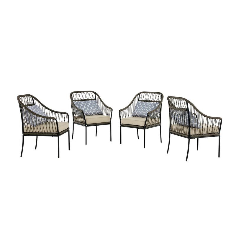 Best Quality Furniture Gray outdoor patio chairs (Set of 4)