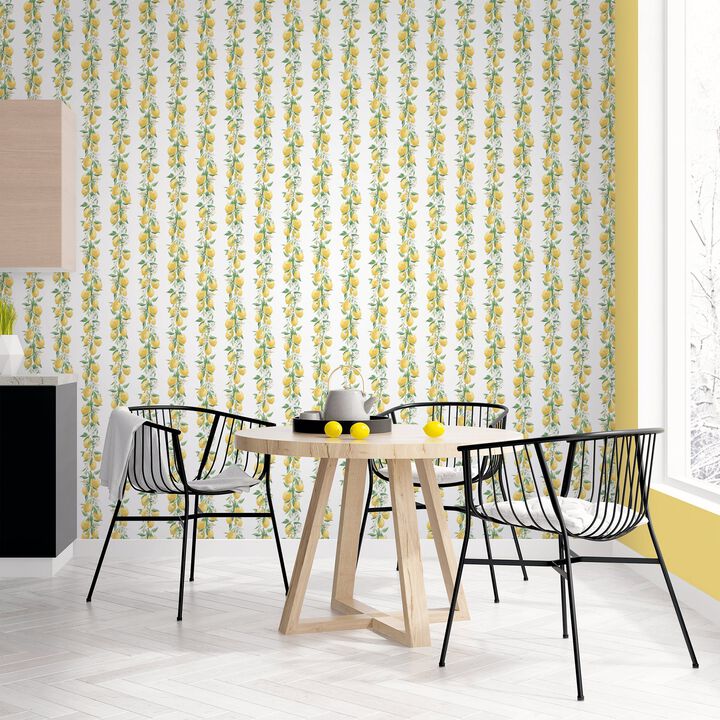 Just Kitchens Lemon Stripe Yellow Wallpaper G45440