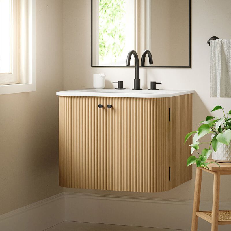 Zia 24" Wall-Mount Bathroom Vanity with Marble Sink image number 9