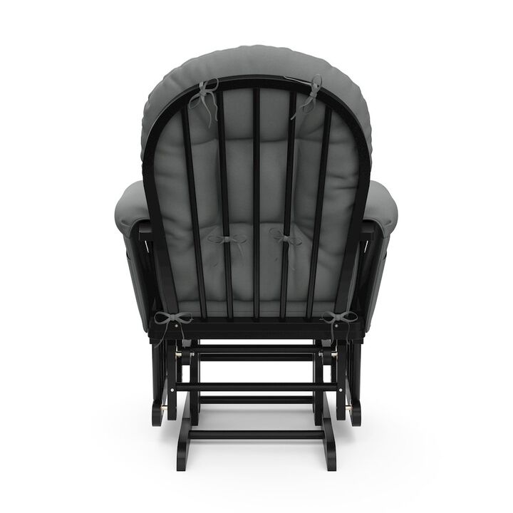 Storkcraft Hoop Glider and Ottoman - Black with Gray