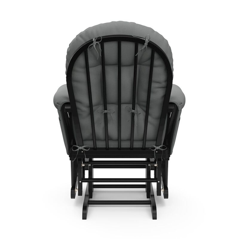 Storkcraft Hoop Glider and Ottoman - Black with Gray