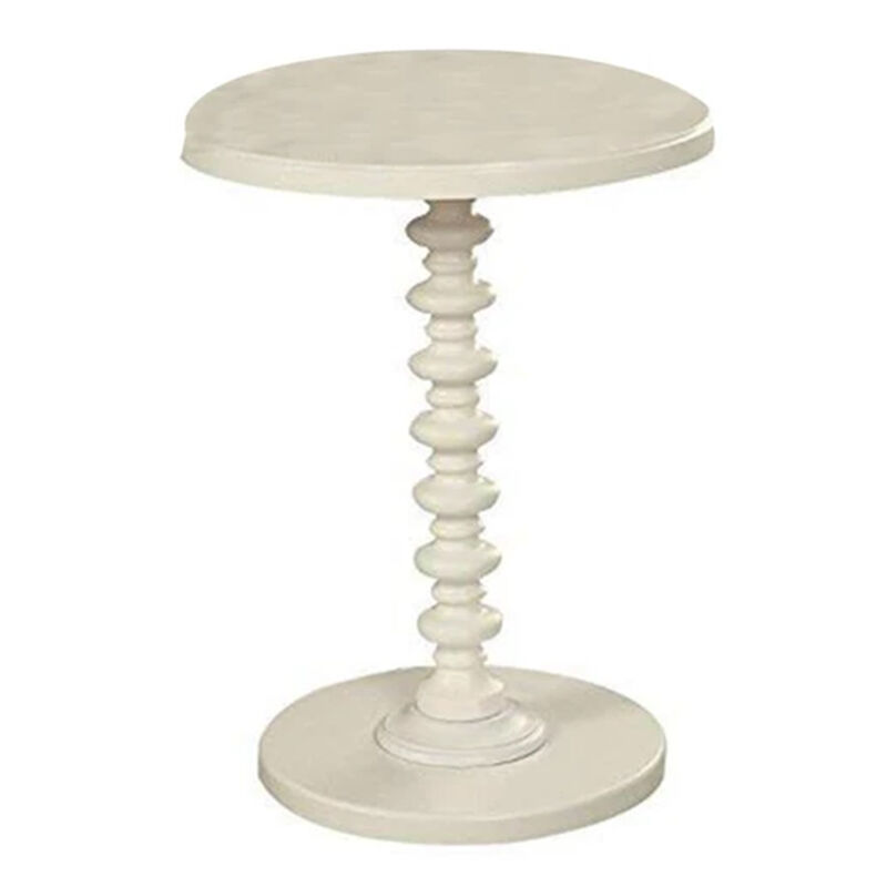 Astonishing Side Table With Round Top, White image number 0