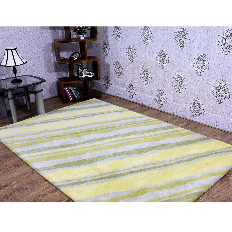 RUGSOTIC CARPETS HAND TUFTED WOOL ECO-FRIENDLY AREA RUGS  - 5'x7'6'', Rectangle Shape, Multicolor, Contemporary Modern Design, High Pile Handmade Area Rugs for Living Room, Bed Room (K03130)