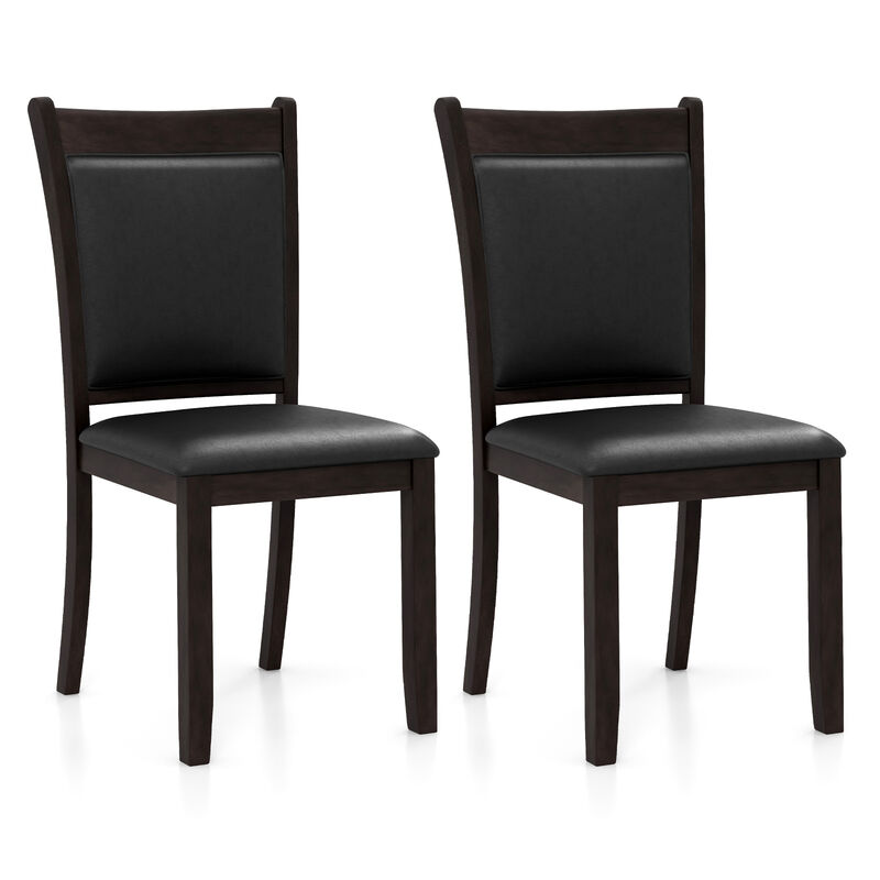 Dining Chairs Set of 2 Faux Leather Upholstered Kitchen Side Chairs with Padded Seat
