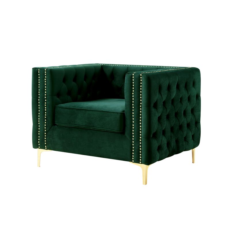 Inspired Home Clarinda Velvet Club Chair