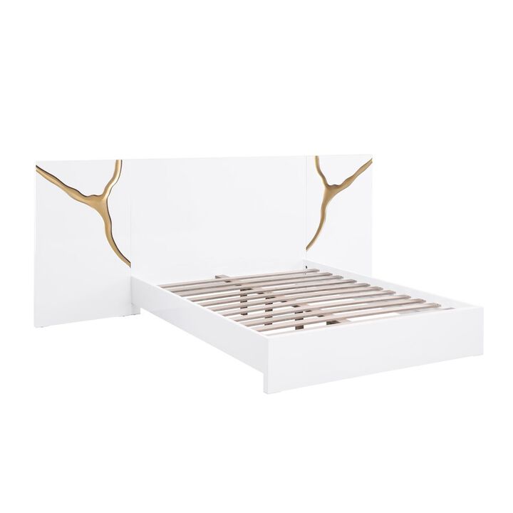 Lacquered High Gloss Queen Bed Frame