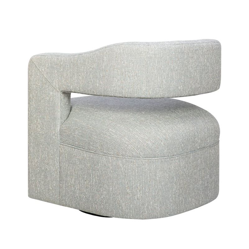 Jofran Lexy Modern Sculpted Curved Upholstered Swivel Accent Chair
