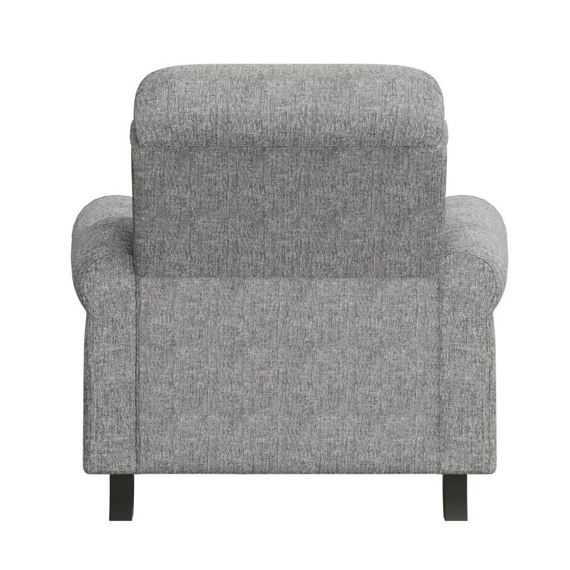 ProLounger Bustle-Back Pushback Recliner with Nailheads in Grey Chenille