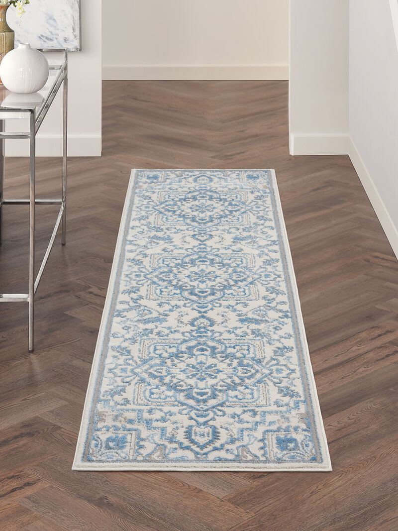 Elation ETN10 Ivory/Blue 2'3" x 7'6" Rug image number 5