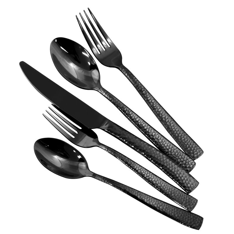 Gibson Elite Stonehenge 20 Piece Flatware Set in Black