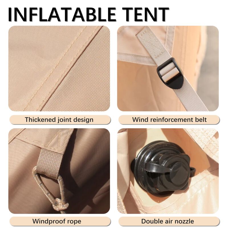 WOW PIONEER Spacious 4-6 Person Inflatable Glamping Tent - Easy Setup 4 Season Waterproof Outdoor Shelter with 12 Mesh Windows image number 8