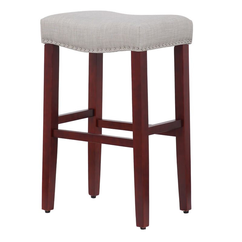 WestinTrends 29" Upholstered Backless Saddle Seat Bar Stool